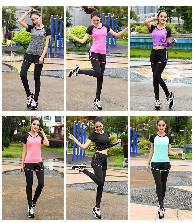 5 Piece Set Yoga For Women Wear Bra Performance Fitness Sports Women's T-Shirt For Fitness Clothing Training Set Sport Suit