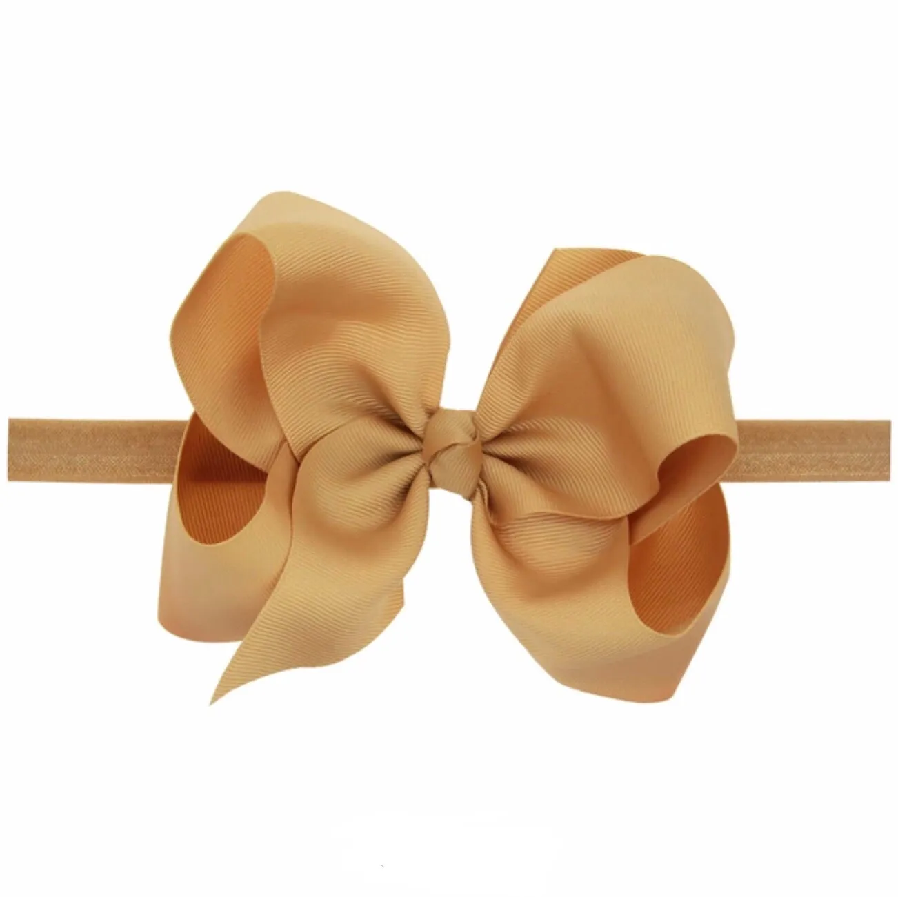 6 Inch bow on elastic headbands