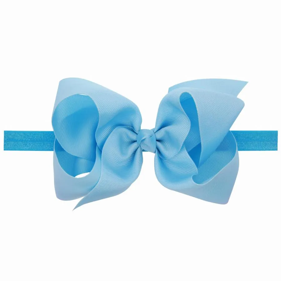 6 Inch bow on elastic headbands