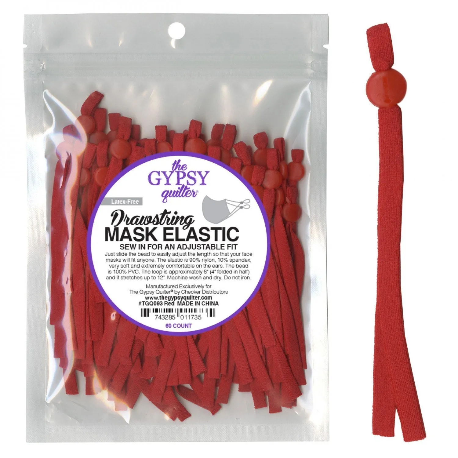 8" Drawstring Mask Elastic (60ct)