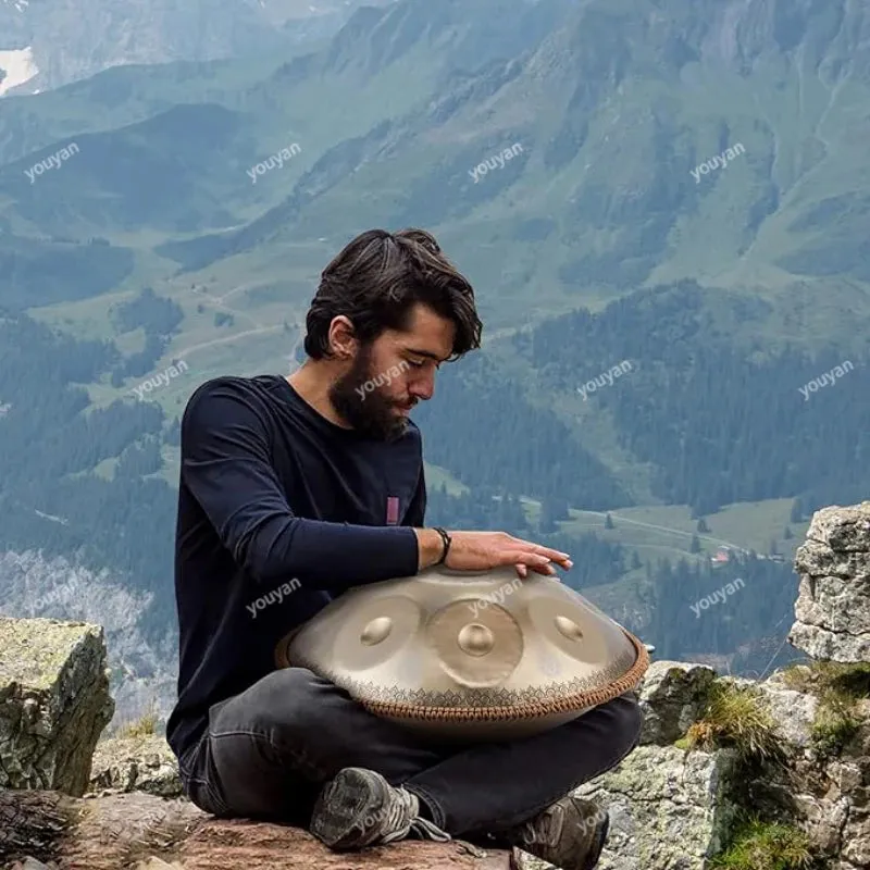 9/10/12/14 Tone Handpan Drum 22 Inches 432hz,440hz D Minor Steel Tongue Drum Yoga Meditation  Music Drums Percussion Instruments