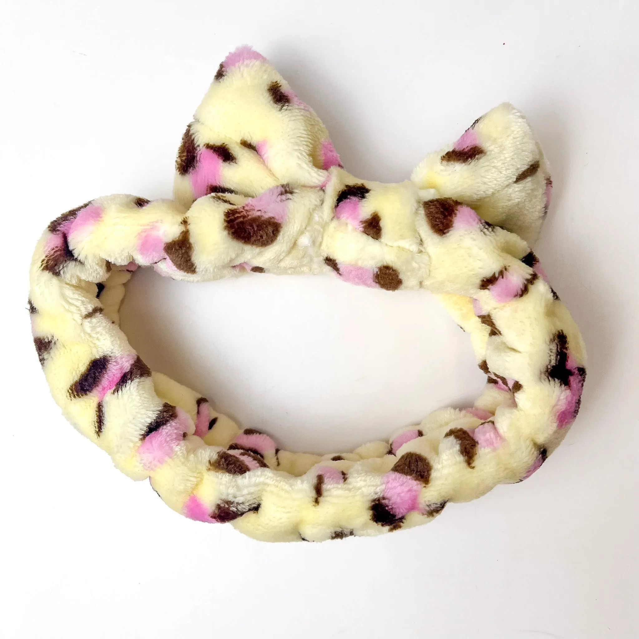 Animal Print Plush Bow Headbands