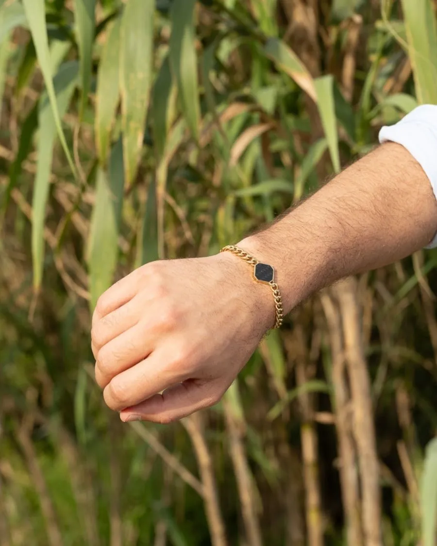 Armband - Carbon - Gold - Für Ihn