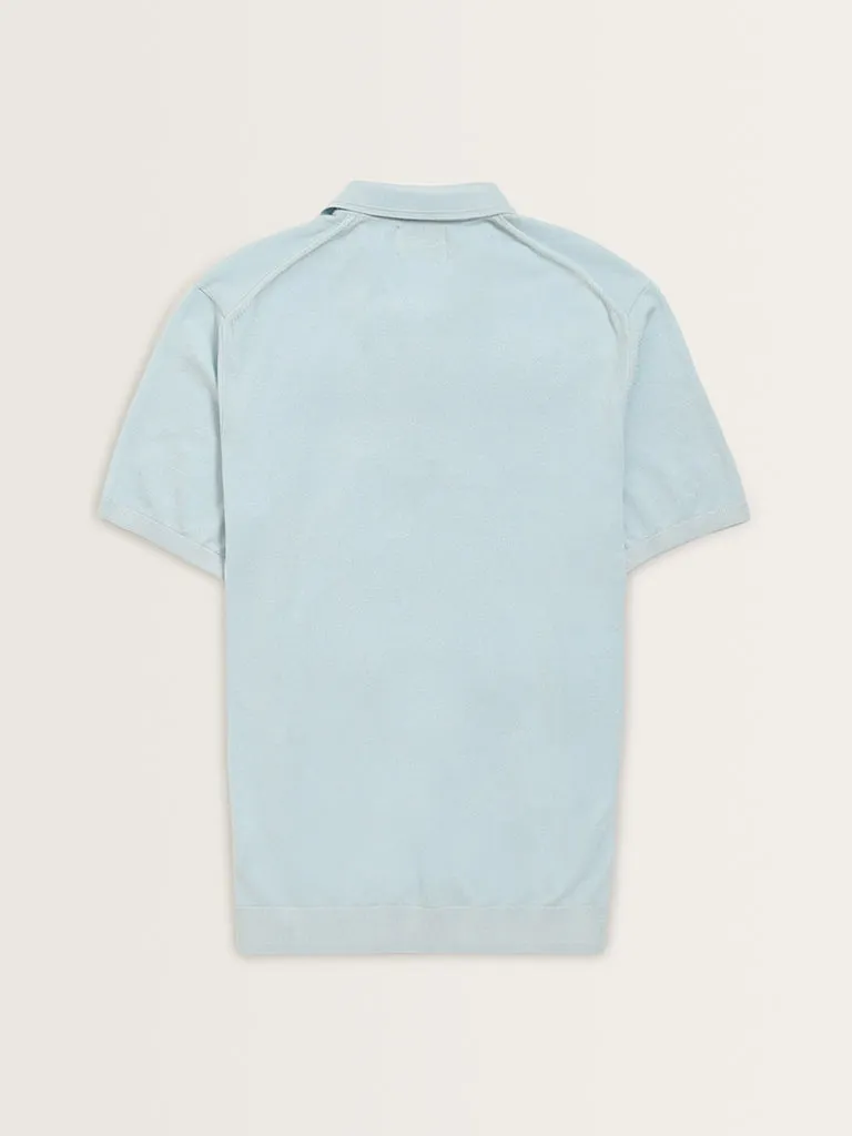 Ascot Light Blue Relaxed-Fit Polo T-Shirt