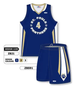 Athletic Knit Custom Sublimated Matching Basketball Uniform Set Design 1159