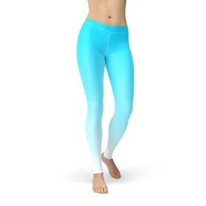 Avery Blue White Ombre Leggings