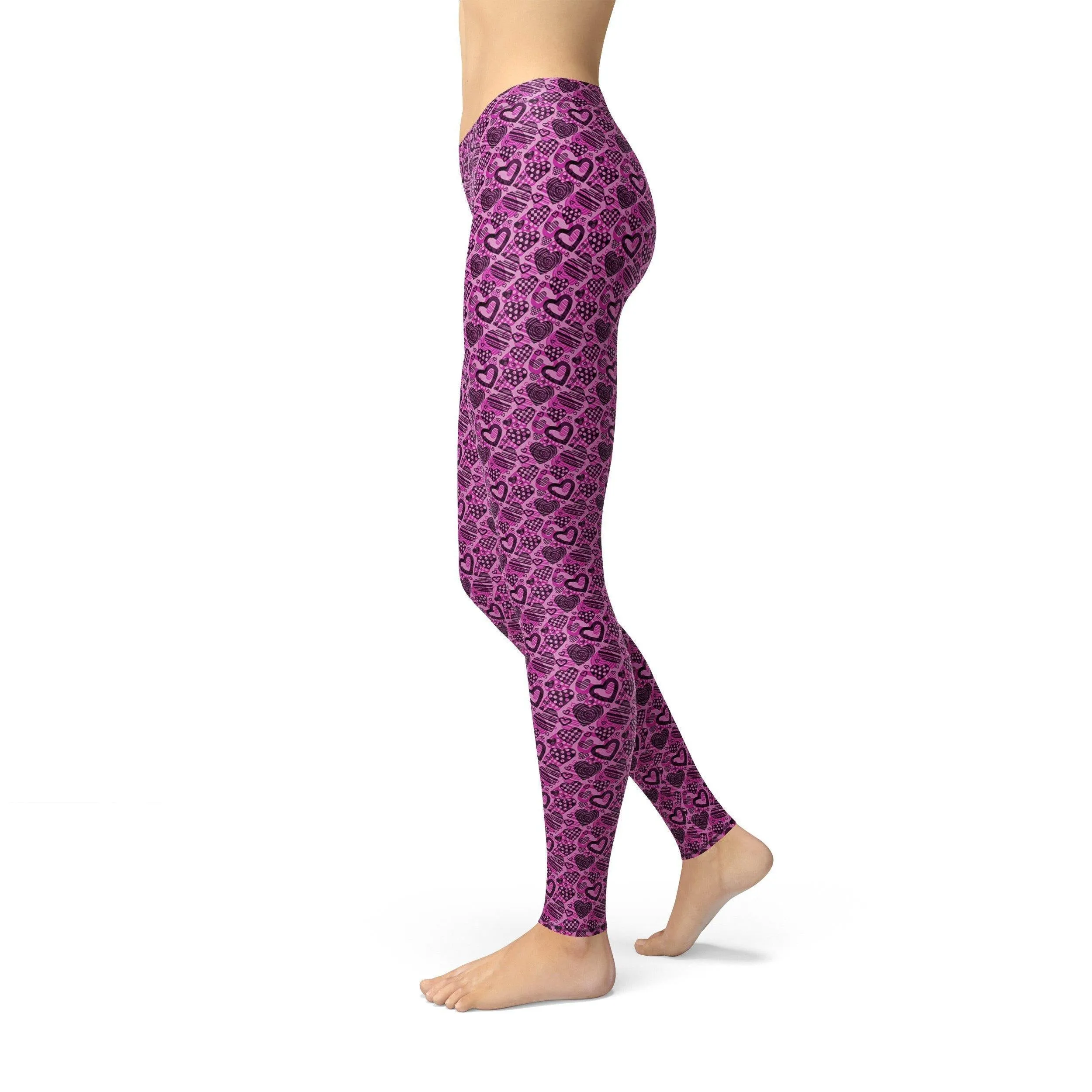 Avery Pink Hearts Leggings