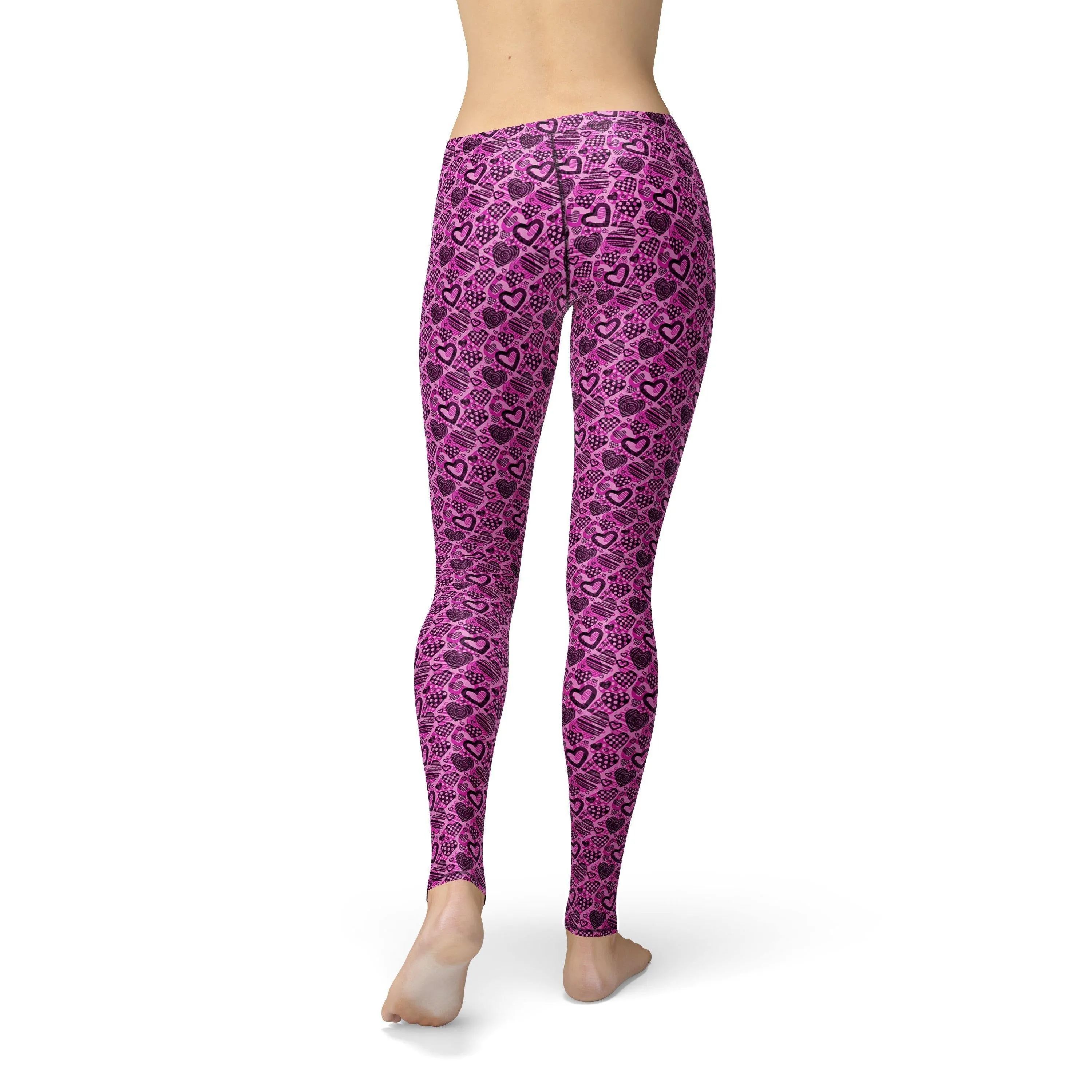 Avery Pink Hearts Leggings