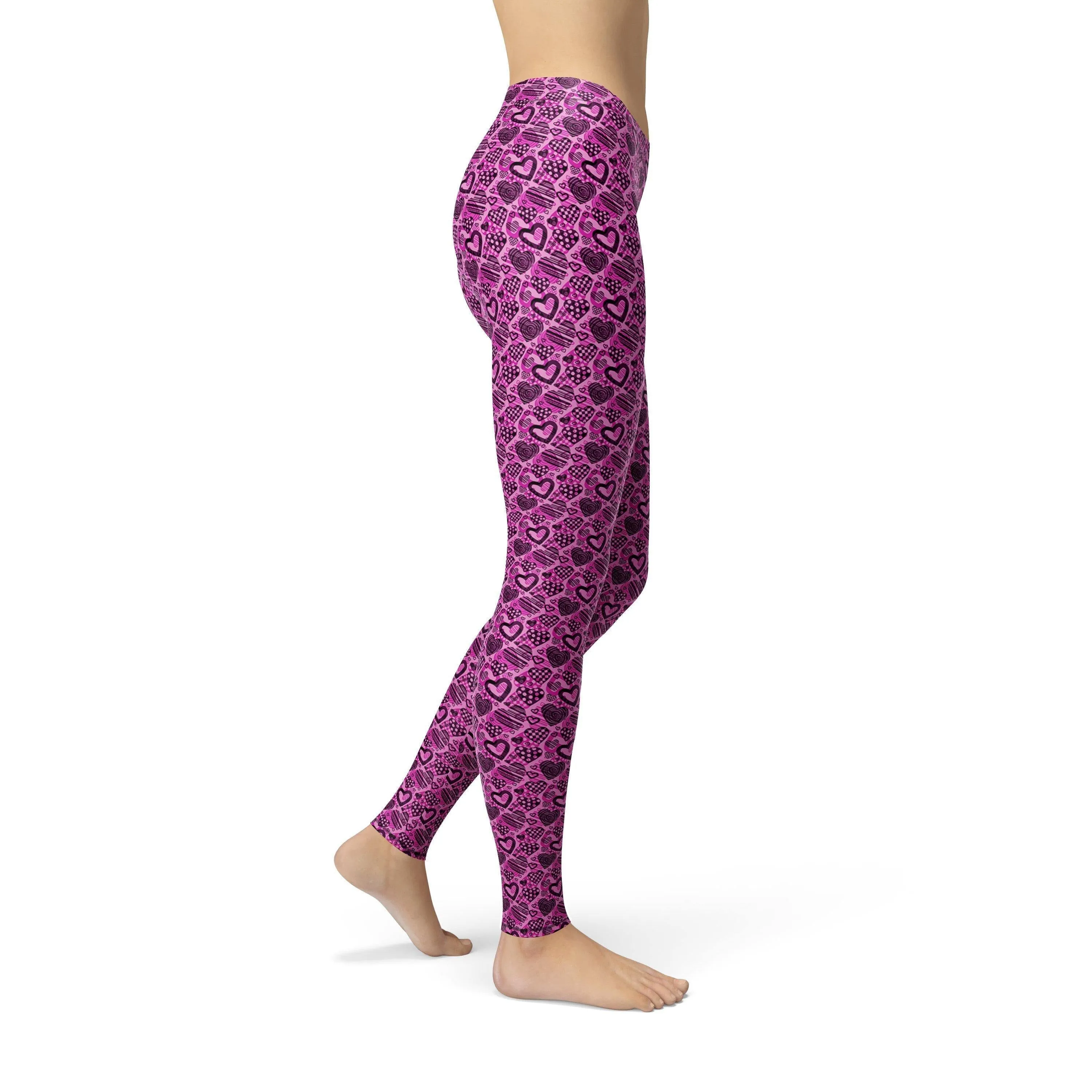 Avery Pink Hearts Leggings