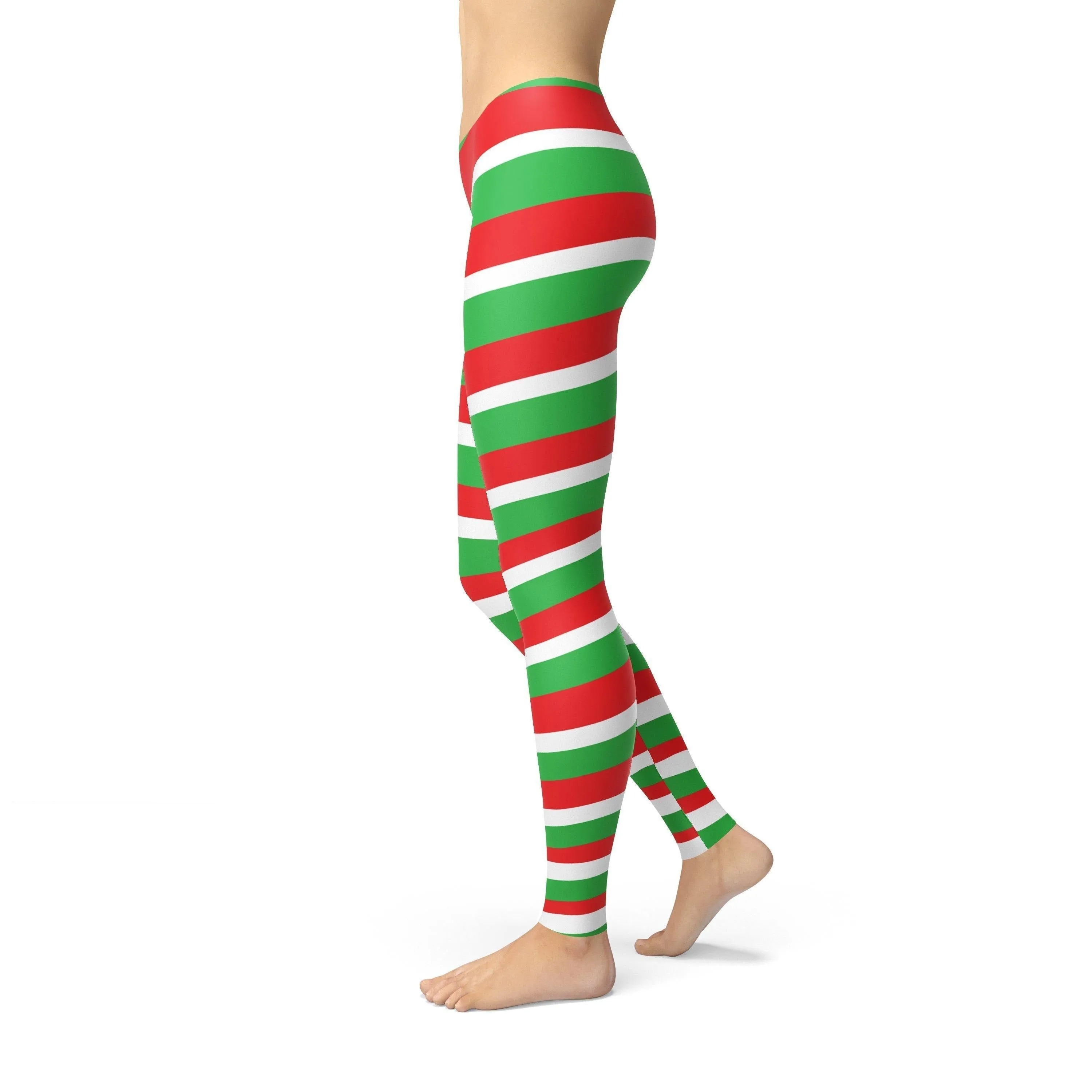 Avery Red Green Candy Cane Leggings