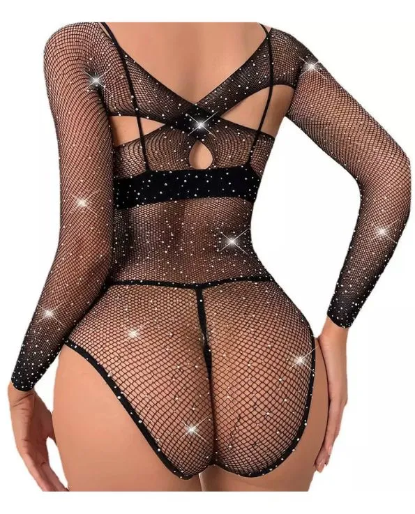 Blair Rhinestone Mesh Bodysuit