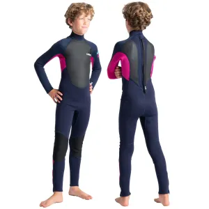 C-Skins Element Junior Unisex 3:2mm Steamer Wetsuit - Slate/Magenta/Multi