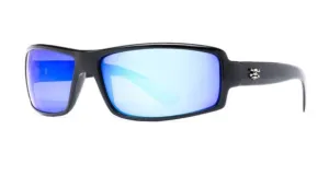 Calcutta New Wave Black Frames - Blue Mirror Lens - Polarized Sunglasses