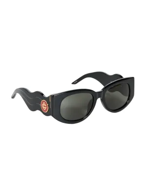 Casablanca ACETATE & METAL OVAL WAVE Black