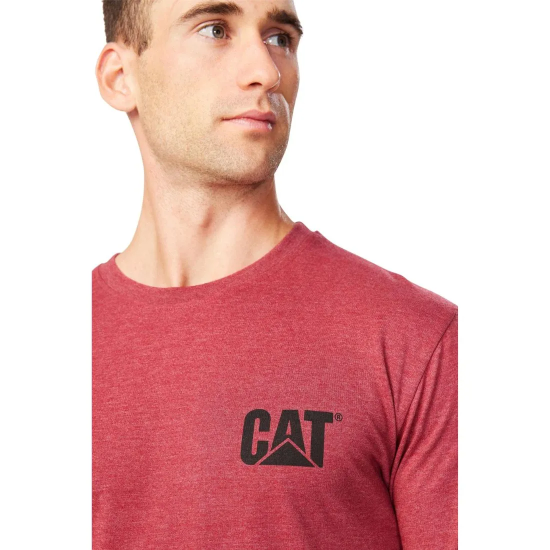 CAT Trademark Banner Long Sleeve Work Shirt 1510034 - Brick Heather