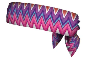 Chevron Purple Pink Plaid Head Tie (SKU 1931 HTB)