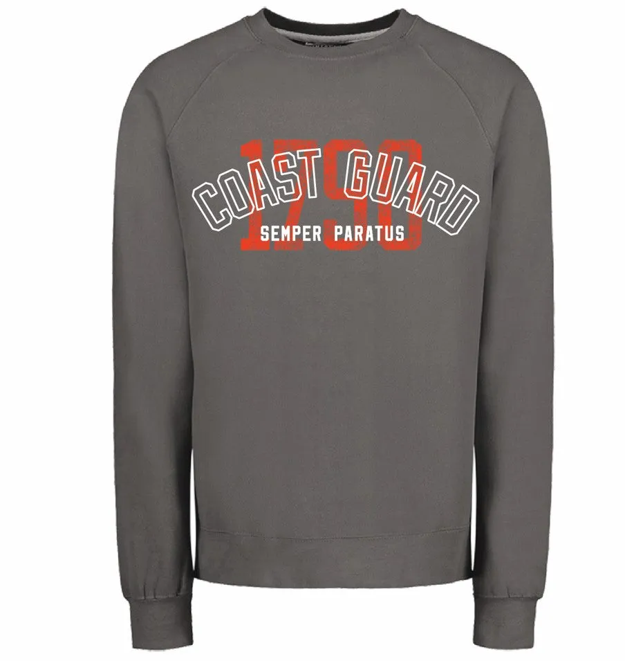 Coast Guard Mens 1790 Vintage Raglan Crew Sweatshirt