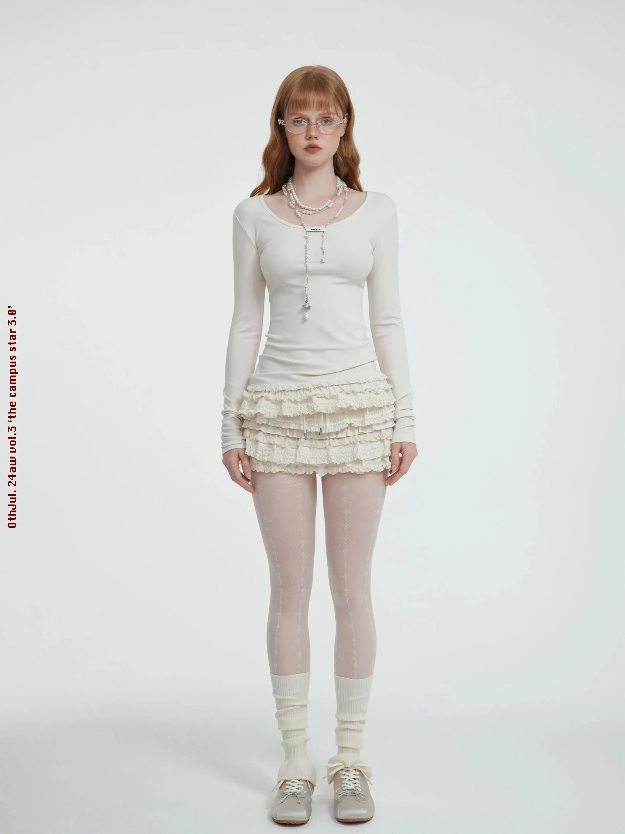 [Customizable] Coquette Sweetheart White Sweatshirts and Skirt Set