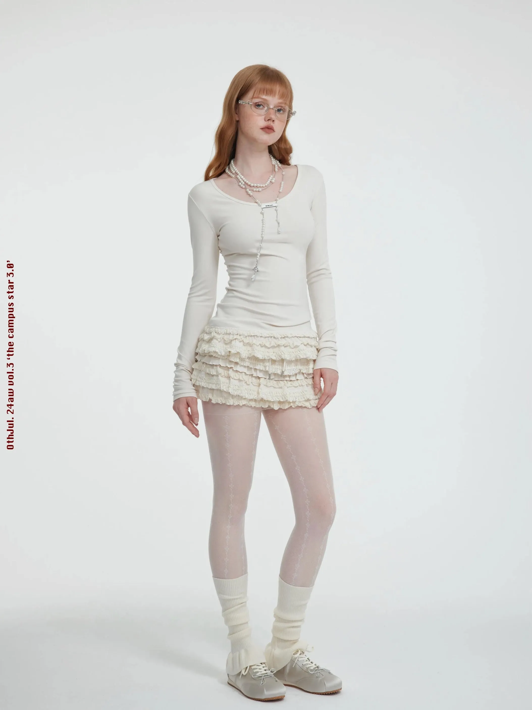 [Customizable] Coquette Sweetheart White Sweatshirts and Skirt Set