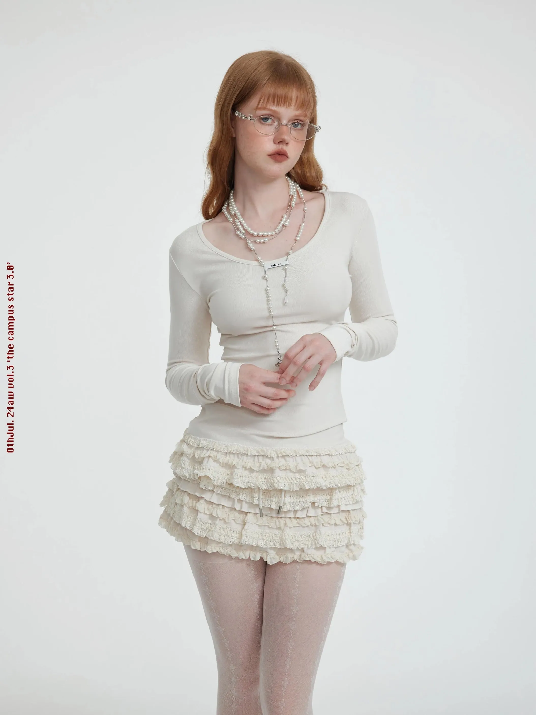 [Customizable] Coquette Sweetheart White Sweatshirts and Skirt Set