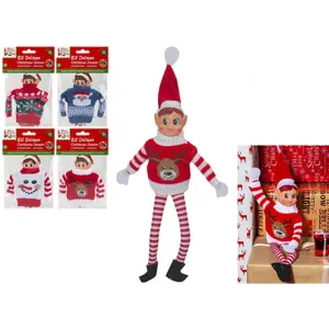 Deluxe Elf Knitted Sweater Outfit For Elf - Jumper Assorted Naughty Elves Christmas Pranks