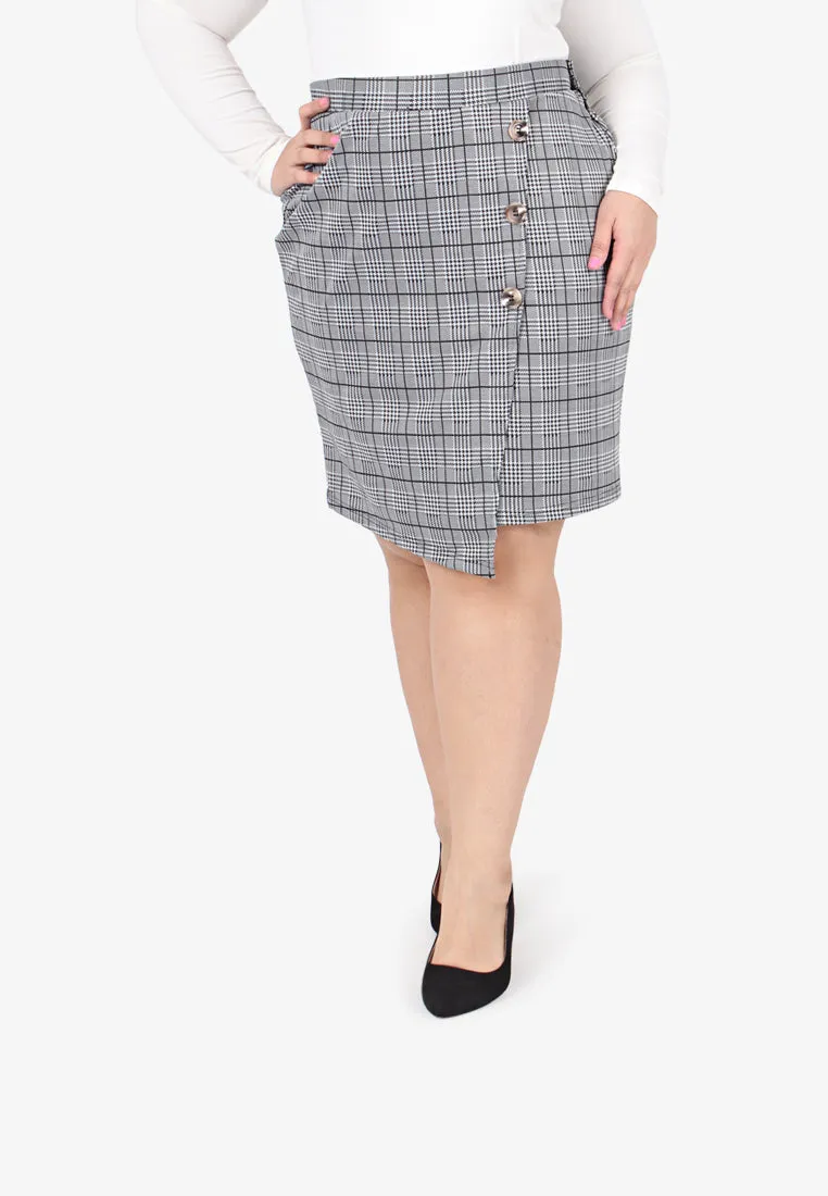 Dionne Plaids Short Skirt - Grey