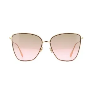 Dior Gold Studded “Society 1S” Sunglasses w/ Rose Pink Lenses