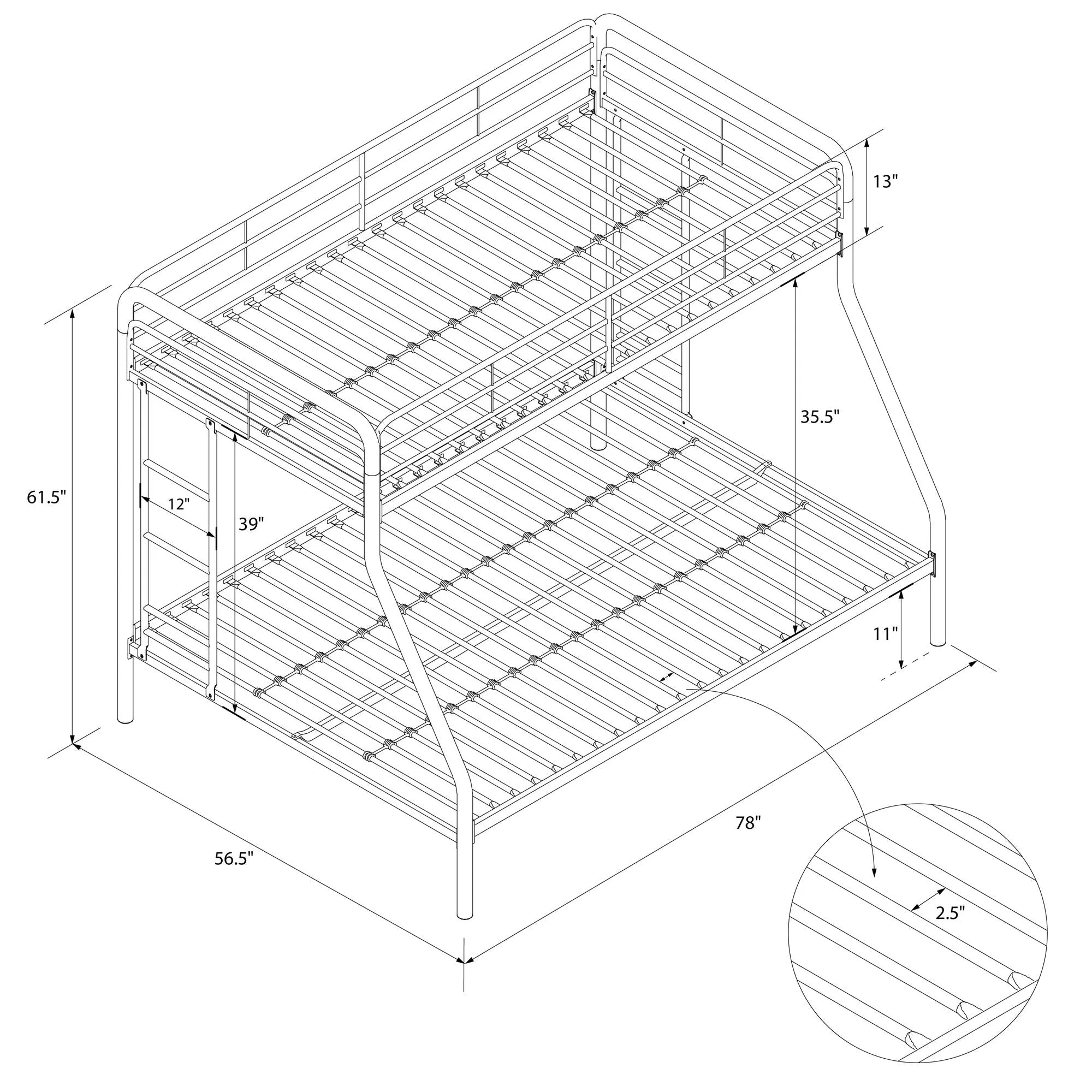 Dusty Metal Bunk Bed