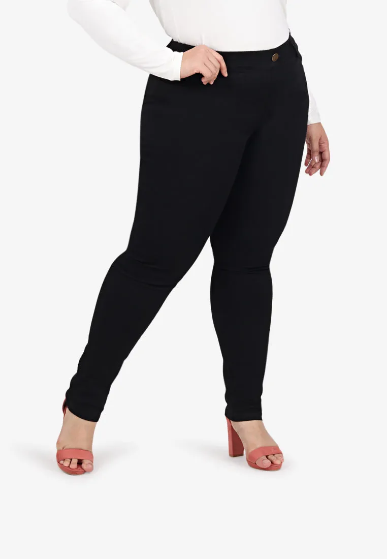 Ginnie Slim-fit Stretch Pants - Black