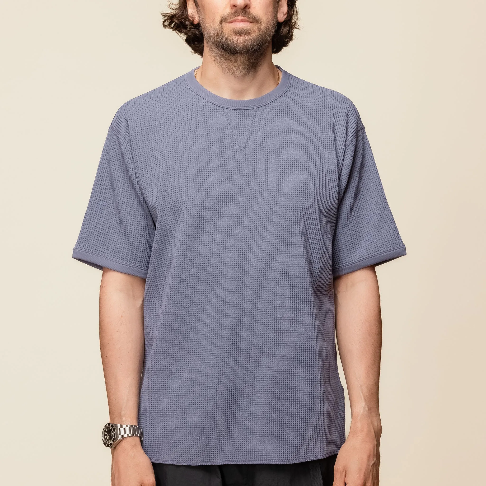 Goldwin - Waffle Light Gusset T-Shirt - Smoked Purple