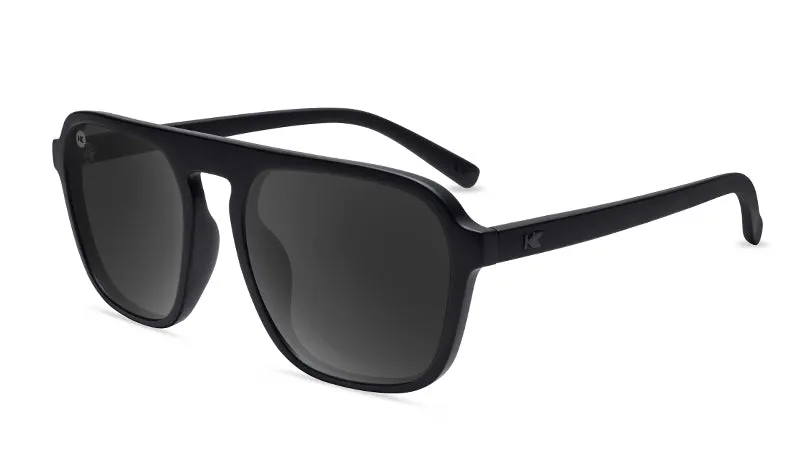 Knockaround Pacific Palisades Matte Black Frame - Black Smoke Lens - Polarized Sunglasses