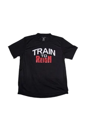 Landmark Short Sleeves Tshirt Round Neck Dri-fit With Train To Reign Print- Black