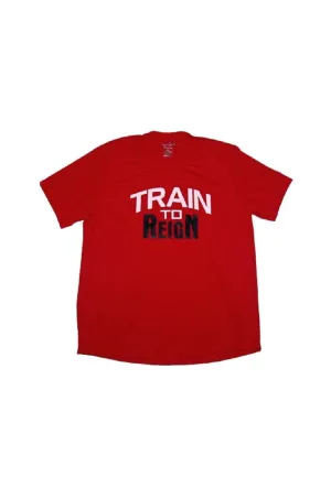 Landmark Short Sleeves Tshirt Round Neck Dri-fit With Train To Reign Print- Red