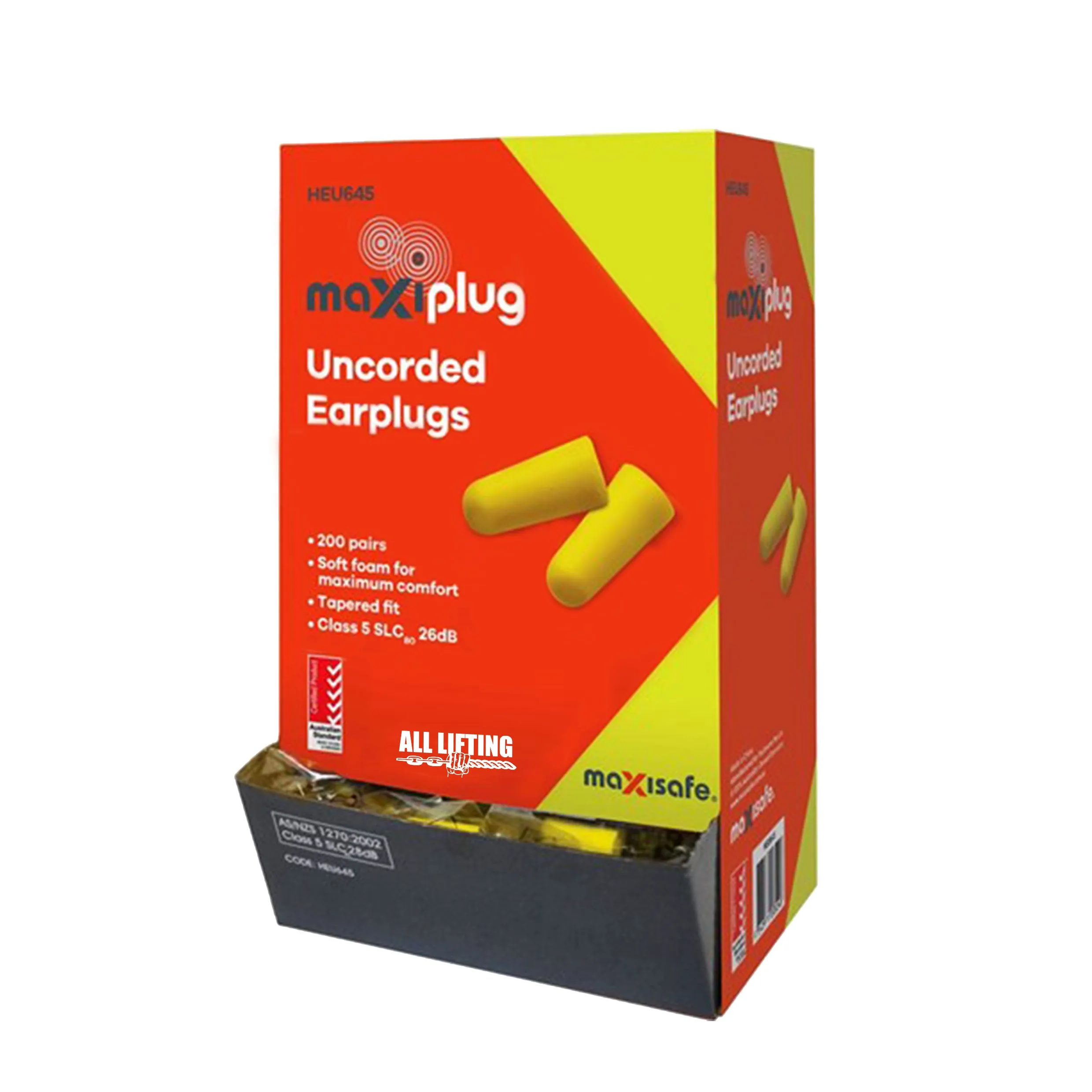 Maxisafe Earplugs – Uncorded Box of 200