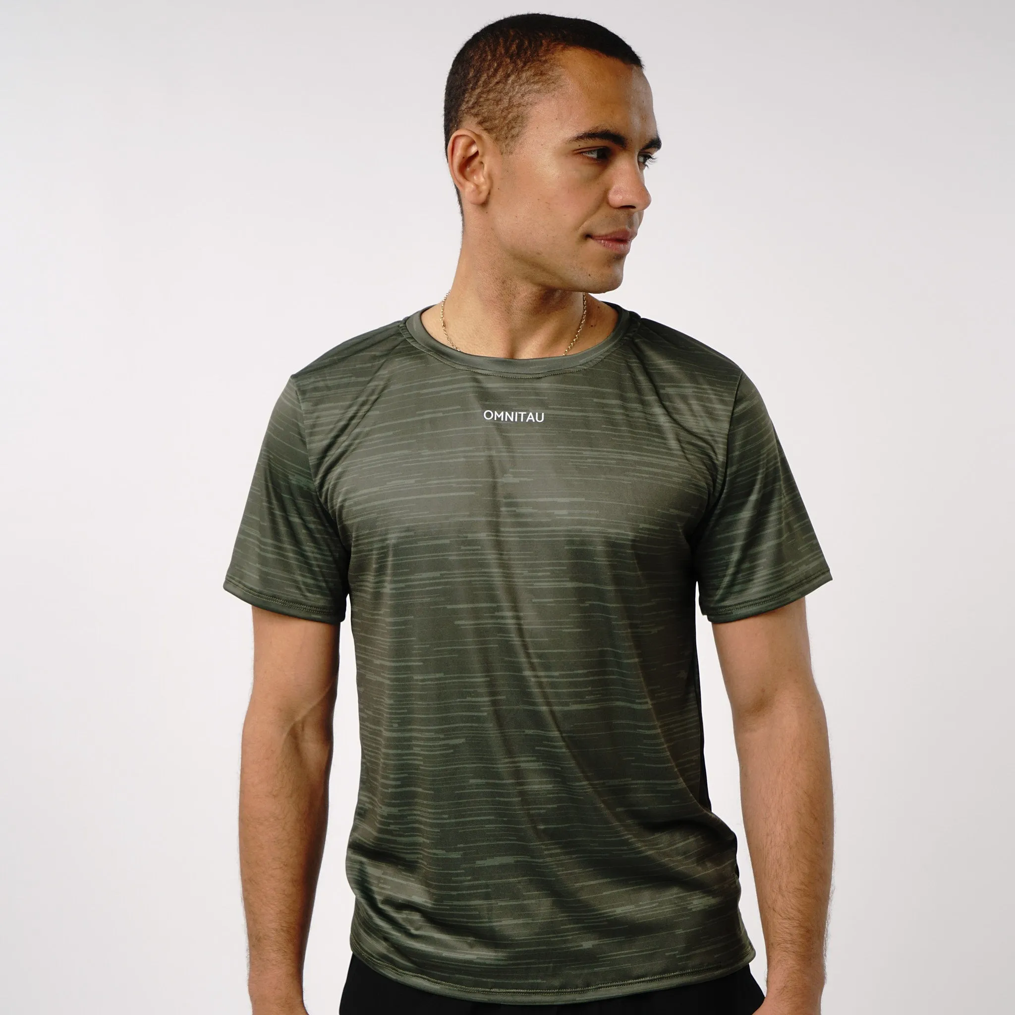 Omnitau Men's PriTech Phi Breathable Running T-Shirt - Khaki Green