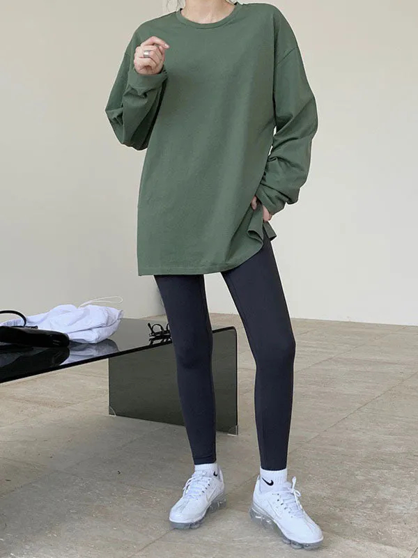 Original Solid Long Sleeve T-Shirts Tops