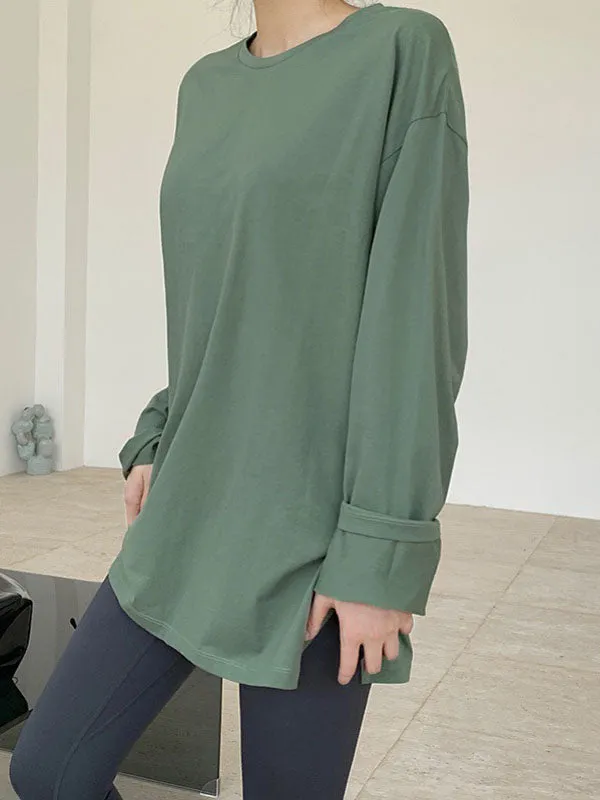 Original Solid Long Sleeve T-Shirts Tops