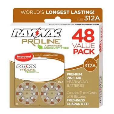 Rayovac Proline Advanced Mercury-Free Hearing Aid Batteries