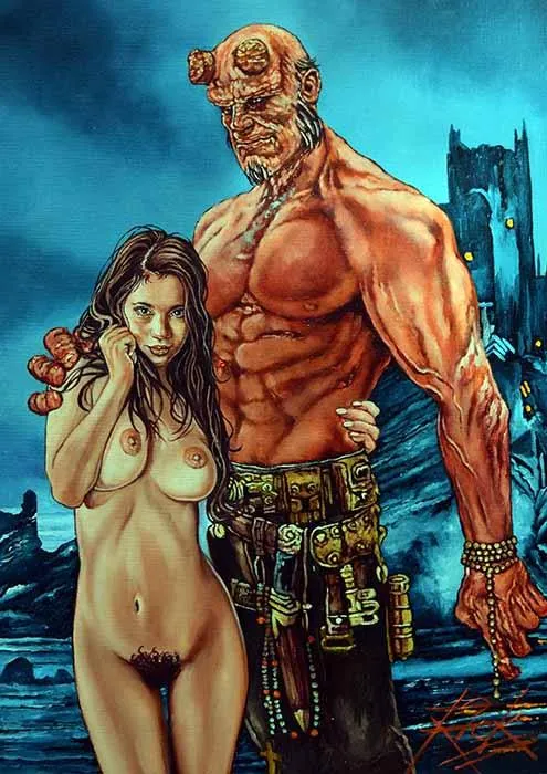 Rick Melton - Suzi Does Hellboy - Erotic Horror - Art Print