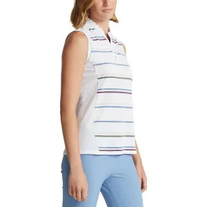 RLX Ralph Lauren Women's Sleeveless Zip Golf Shirt - Pure White Multi