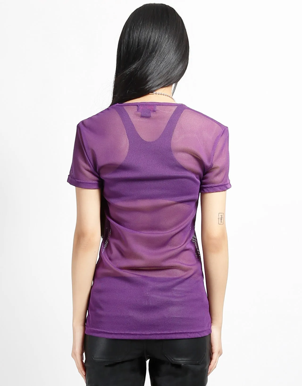 SHORT SLEEVE FISHNET PURPLE