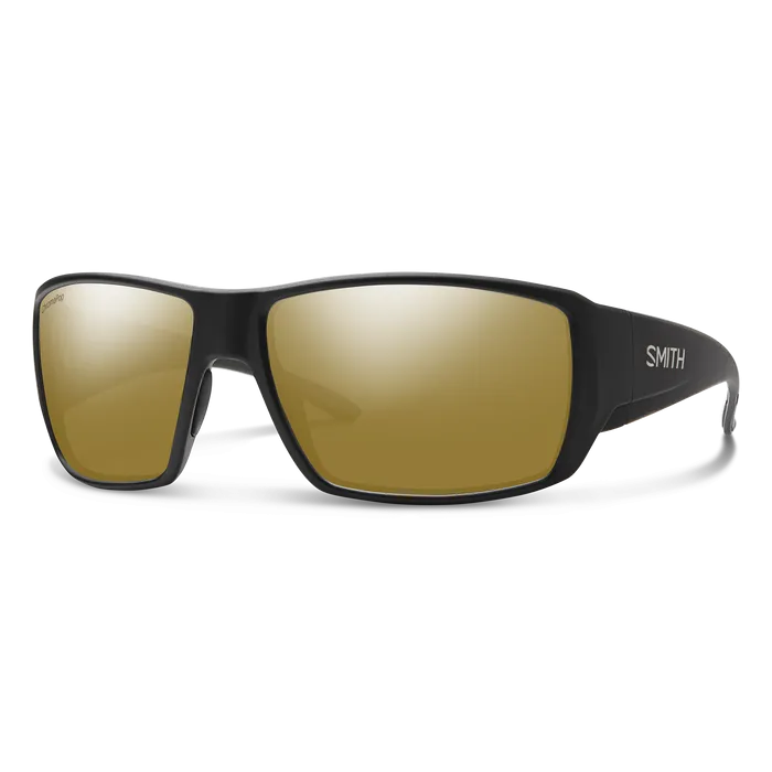 Smith Guide's Choice Matte Black Frame - ChromaPop Glass Polarized Bronze Mirror Lens - Polarized Sunglasses