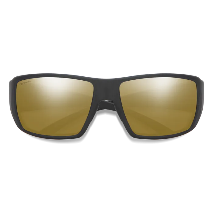 Smith Guide's Choice Matte Black Frame - ChromaPop Glass Polarized Bronze Mirror Lens - Polarized Sunglasses