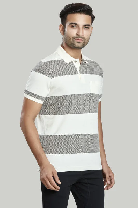 Stripe Jacquard Polo