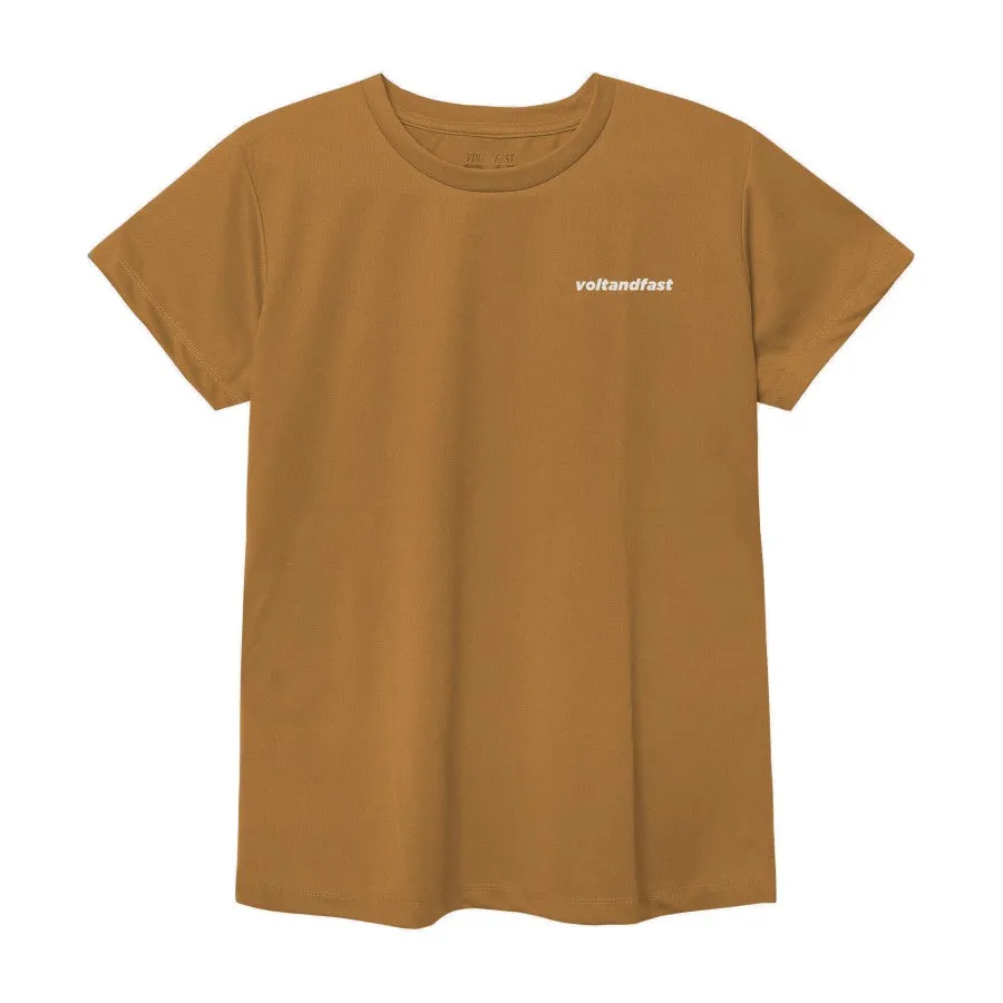 Volt and Fast Women's BOLT Running Short Sleeve-Caramel