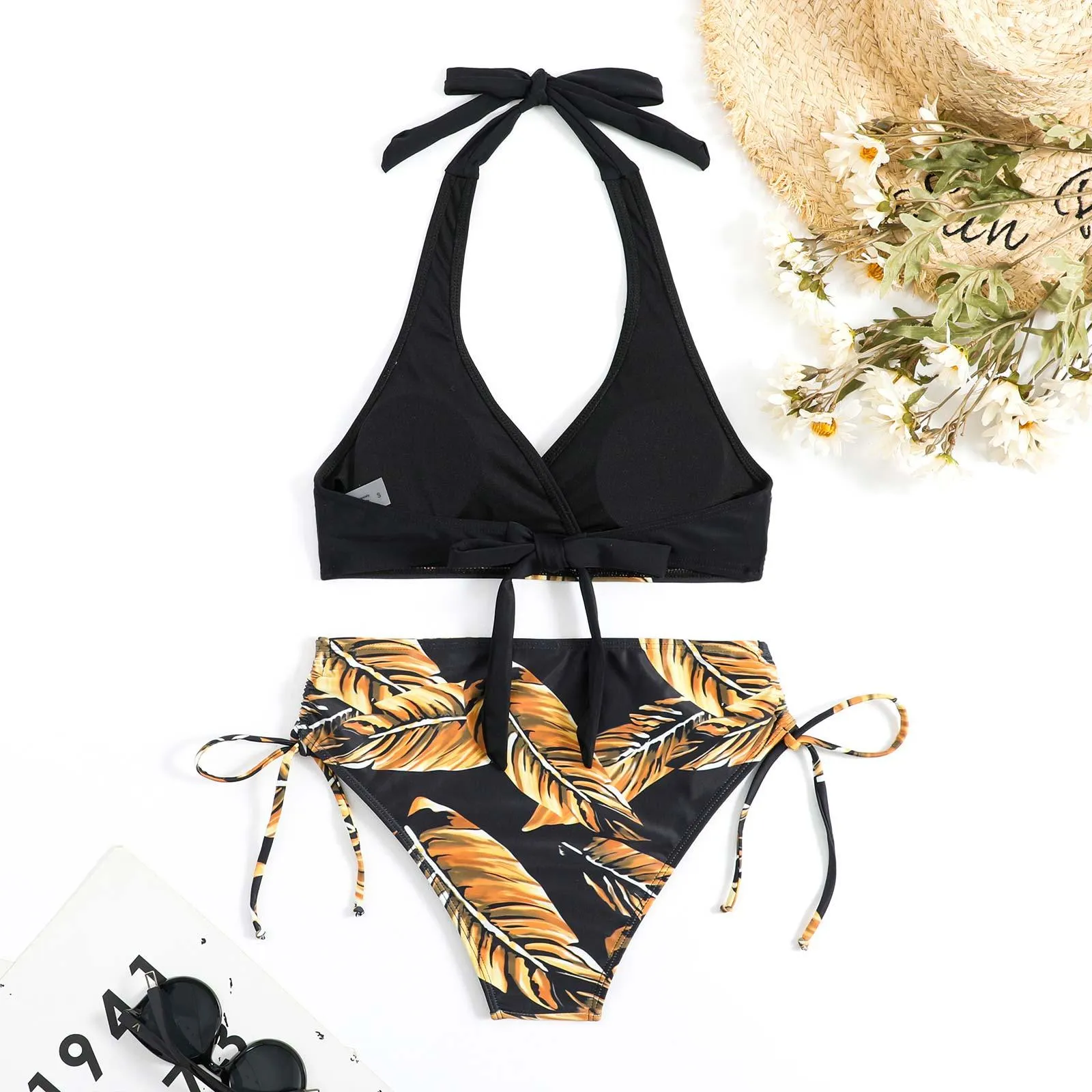 Women Sling Backless High Waist Beach Swimwear Bathing Suit