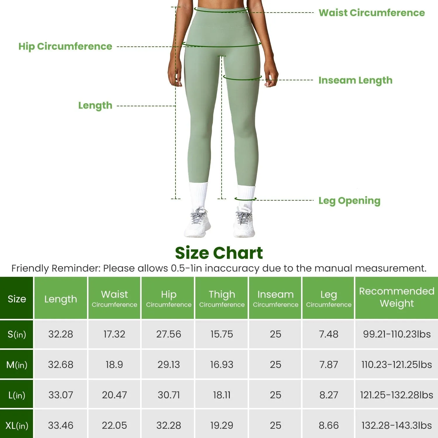 Women's High Waist Workout Leggings Tummy Control Compression with 25" Inseam No Front Seam